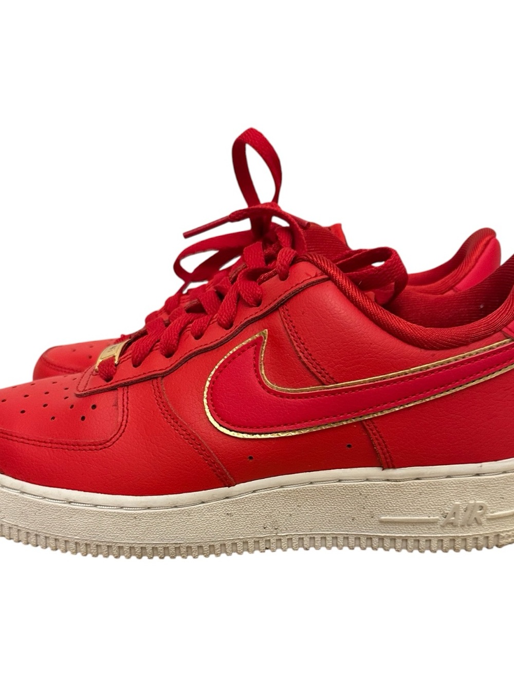 Women’s Nike Air Force 1 Low “Red Gold Swoosh” Size 7.5 - Picture 4 of 7